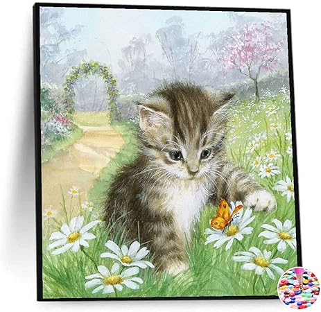 Amazon ダイヤモンドアート 猫 花 5dダイヤモンド塗装キット 刺しゅうキット ダイヤモンドペインティング 全面貼り付けタイプ ビーズアート 手作り絵画 手芸キット クロスステッチキット ハンドメイド Diy 家の壁の装飾 40x40cm 雛菊と猫 刺しゅうキット 通販