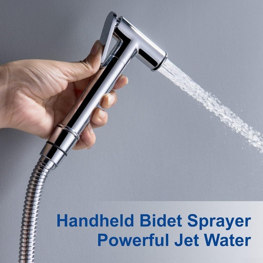 Sistema di spruzzatura bidet in rame resistente, doccia portatile con acqua calda e fredda con flusso regolabile, design nascosto per rinnovamento moderno del bagno (D)