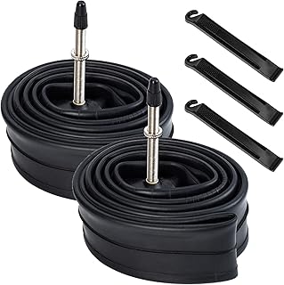 2-Pack 28" 700C Bike Tubes 700x25C/28C/30C/32C FV80mm Long Presta Valve Compatible with 700x25C 700x26C 700x28C 700x30C 700x31C 700x32C Bike Tire Tubes