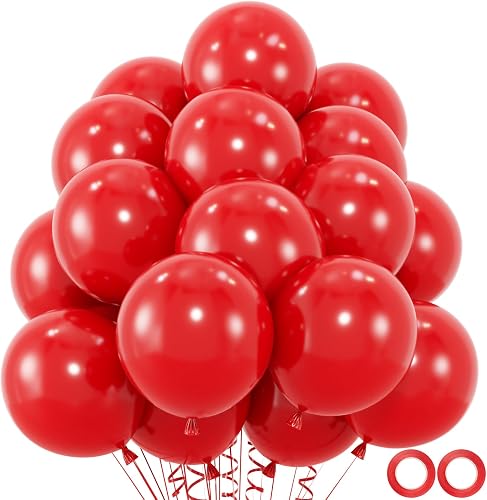 50pcs Red Balloons, 12inch Red Party Balloons Helium Quality
