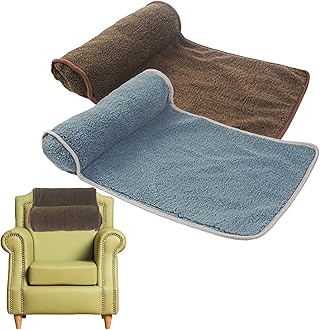 55×35cm Neck Pillow for Recliner Head Pillow, Hanging Recliner Neck and Head Pillow, Large Neck Roll Recliner Head Travel Pillow for Car/outdoor Chair and Sofa (Blue&Brown, 2Pack)