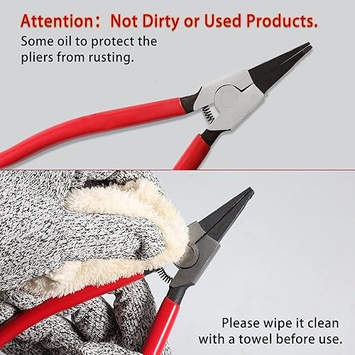 Miniatura 7 de Alicates Circlip de 8 pulgadas - Alicates especiales de apertura de anillo de punta de ángulo inverso para cajas de transferencia de transmisión