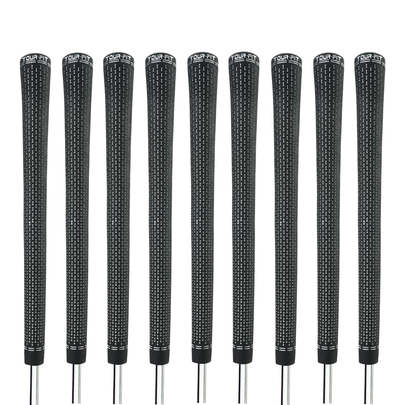 Golf Grip Elite 360 Rotate Golf Grips with Pro Golf Tape – Premium Rubber Golf Club Grips for Adjustable Clubs – Standard, Midsize or Oversize – Pack of 1, 3, 6, 9 or 13 (1, Black/Silver, Standard)