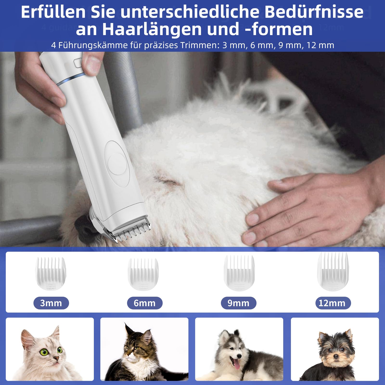 Redkey C100 tosatrice per cani con aspirapolvere aveva un aspirapolvere di tensione per cani che si applicano alla depilazione 5k/8k/12kPa regole di forza e forbici elettriche, 2,5 l