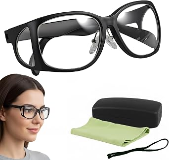 0.75mmpb X-Ray Lead Protection Glasses, Eye Safety Glasses with Side Shields, Lab Dental Assistant Glasses with Storage Case Cleaning Cloth Eyeglass Strap for Eye Protection