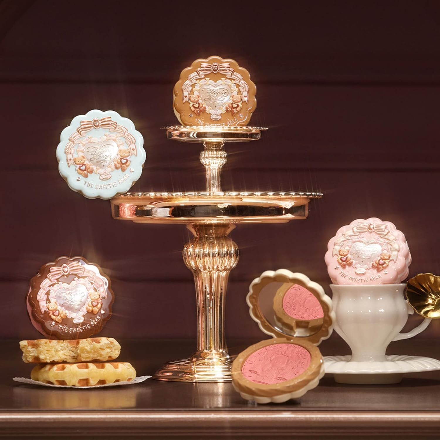 Flower Knows The Sweetie Bear Collection Silk Satin Blush,Talc-Free Rose Pink Powder Blush,Highly Pigmented,Buildable&Blendable,Radiant Cheek Color for a Lively Glow,Gift-Worthy(01 Shimmer Soufflé) - Image 8