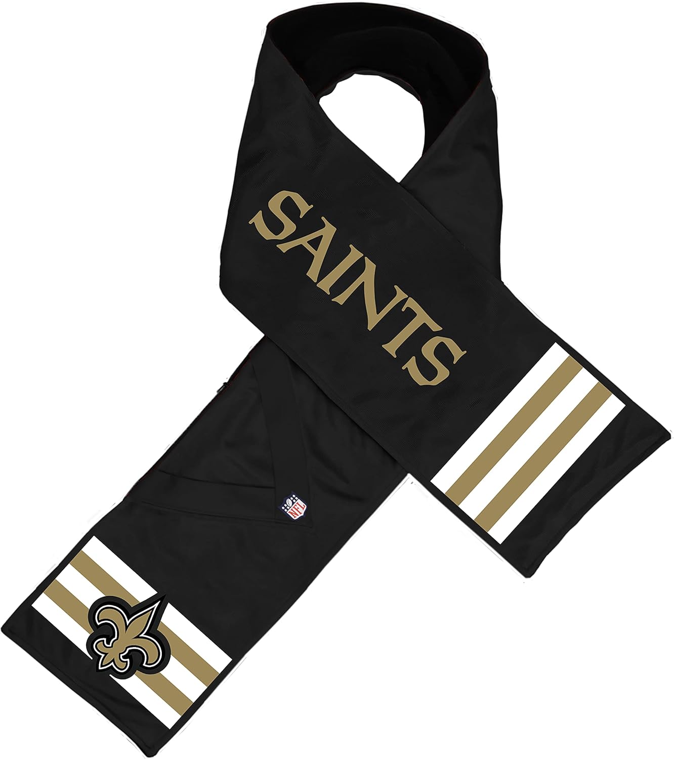 Littlearth NFL New Orleans Saints Hero Jersey Scarf, Team Color, 60" Length x 7.5" Width