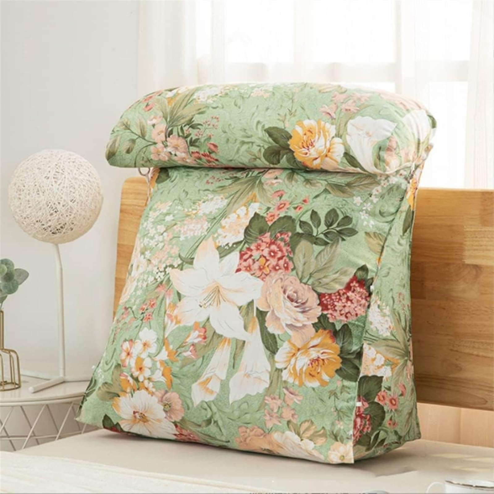 ZXGRfdefa reading pillow, With Pocket, Triangle Back Cushion Pillow On Bed Reading Watching TV Backrest Soft(F,45cm)