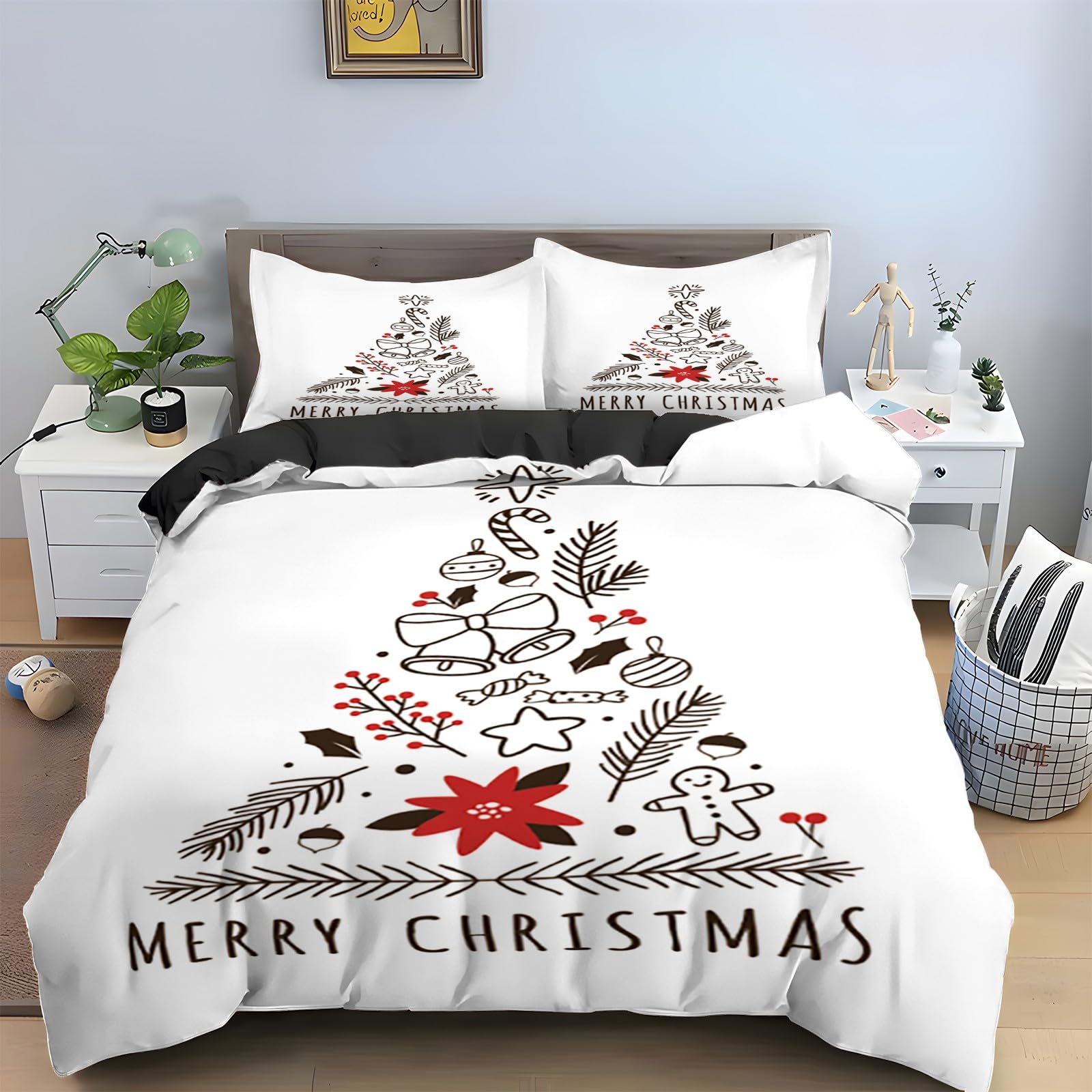 Parure de Lit La Veille De Noël 220x240 le cadeau idéal avec Housse de Couette Microfibre