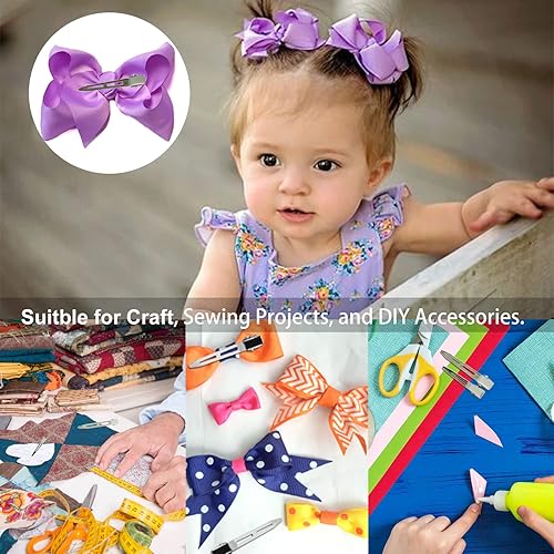 Miniatura 6 de Juego de 42 pinzas para el cabello: pinzas de metal plateado para peinado de mujer, pasadores largos de pico de pato, rodillos de cocodrilo con