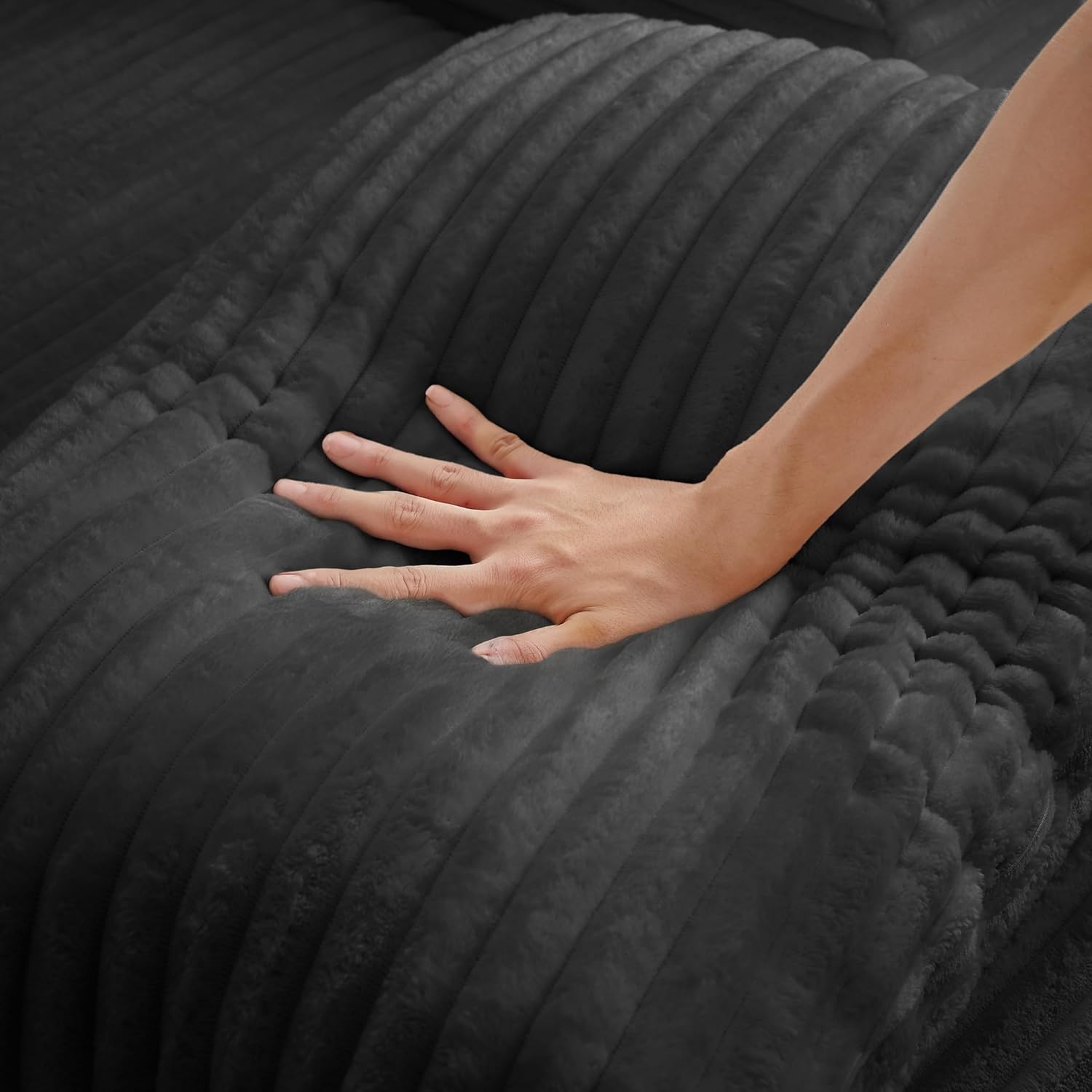 49.2" Oversized Chaise Lounge Daybed Plush Corduroy Upholstered Boneless Memory Foam Cloud Couch Sofabed , Lazy Lounger Chairs with Deep Seat, No Assembly Required Cloud Comfy Couches for Living Room