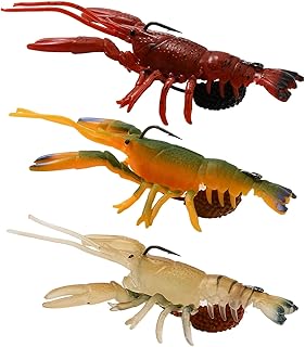 3 PCS Soft Fishing Lure Crawfish Bait Shrimp, Realistic Crawdad Soft Bait with Hollow Design, 9.8cm Lifelike Shrimp Lure Baits