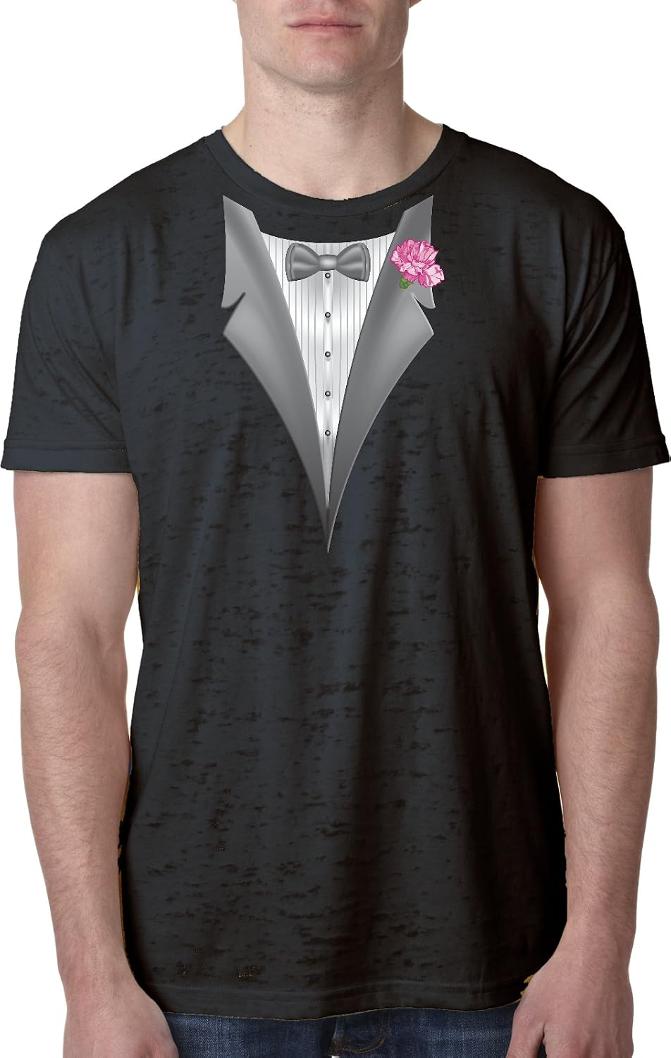 Buy Cool Shirts Tuxedo T-Shirt Pink Flower Burnout Tee