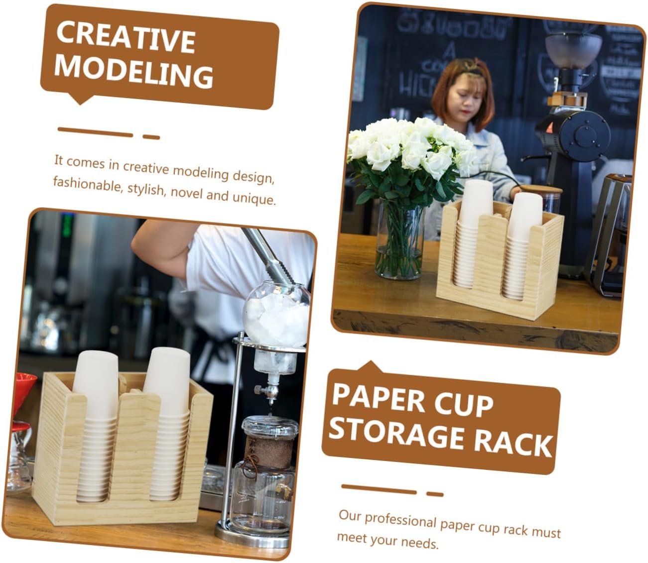 Zerodeko Disposable Cup Rack Organizer Stand for Home Commercial Use Minimalist Design for Bars and Restaurants Easy to Clean Smooth for Cup Storage