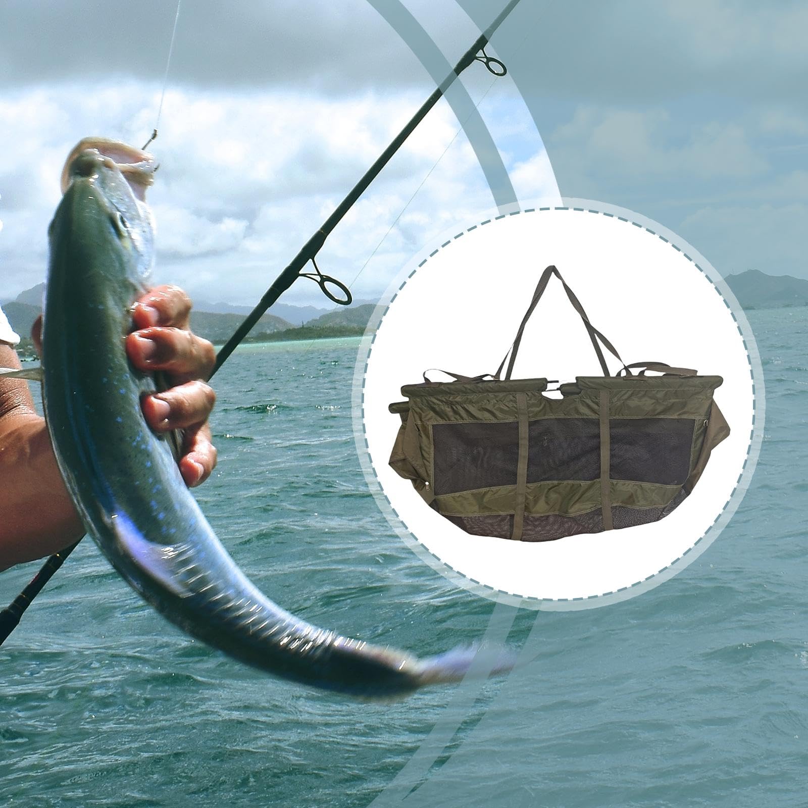 Bolsa de Transporte de Pescado de Gran Capacidad, Multifuncional, para Artículos de Pesca.