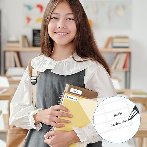 Miniatura 7 de 120 etiquetas de ropa sin planchado, etiquetas de nombre de ropa de tamaño más grande, etiquetas autoadhesivas para escritura, etiquetas de tela