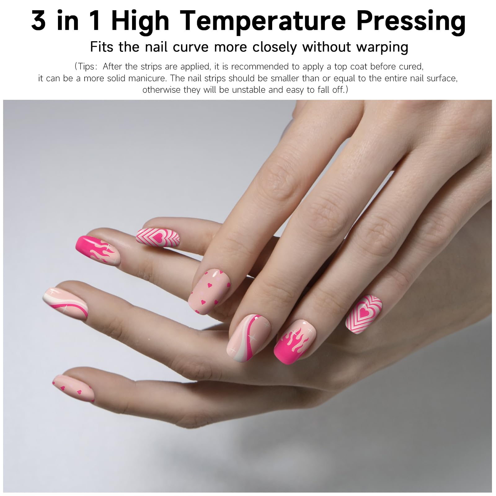 Semi Cured Gel Strips, 28 pcs Work with Any UV Lamp, Long Lasting Stickers Full Wraps - Image 4
