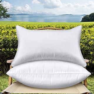 12 x 20 Pillow Insert Set of 2 Outdoor Pillow Inserts Waterproof Rectangle Lumbar Throw Pillow Inserts Decorative Couch Pillow Inserts White Sofa Pillows Indoor