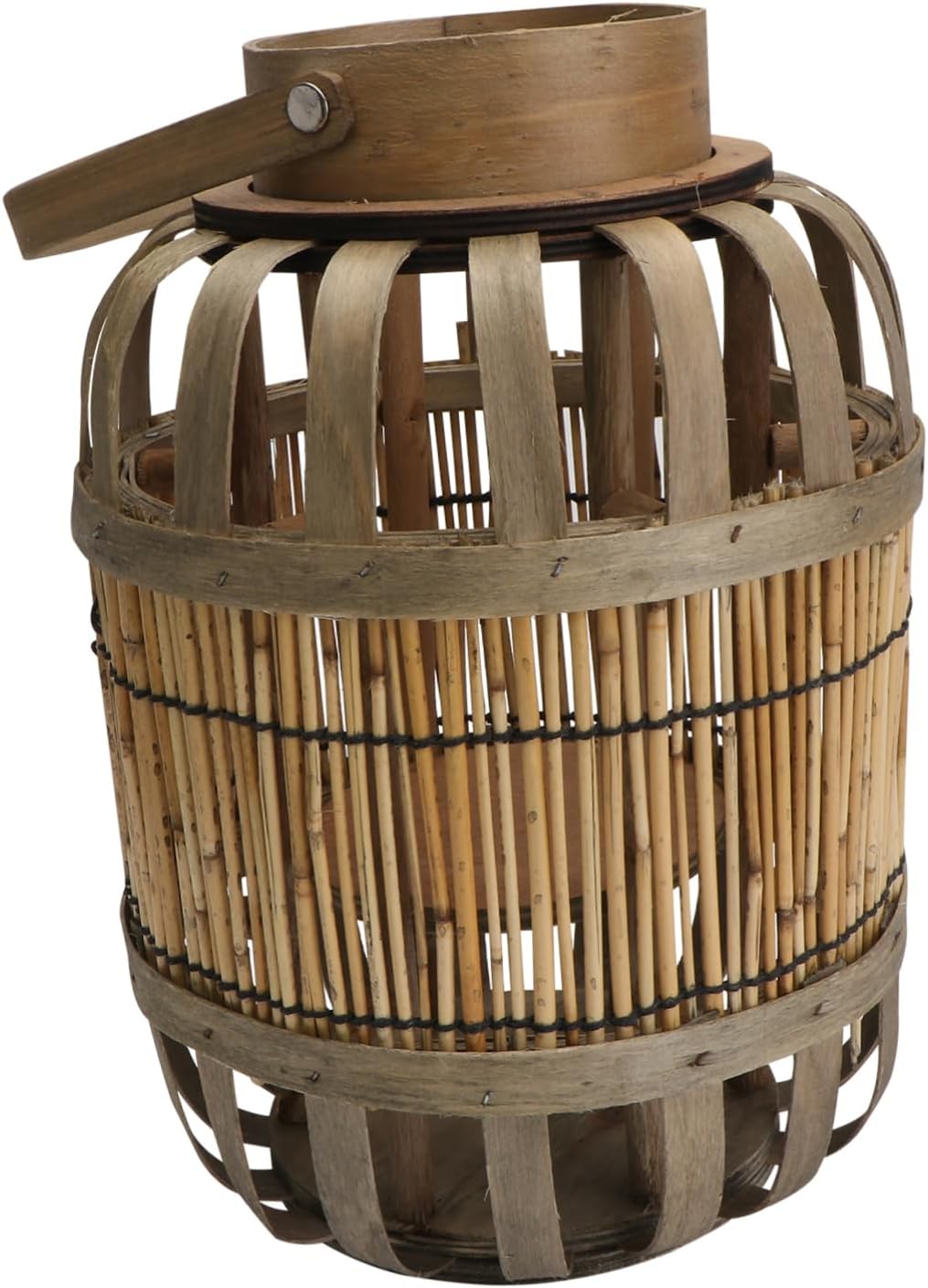 ABOOFAN Hand-Woven Woven Lantern Decorative Candle Holder for Country Decor Wood Material Rustic Candlestick Lantern