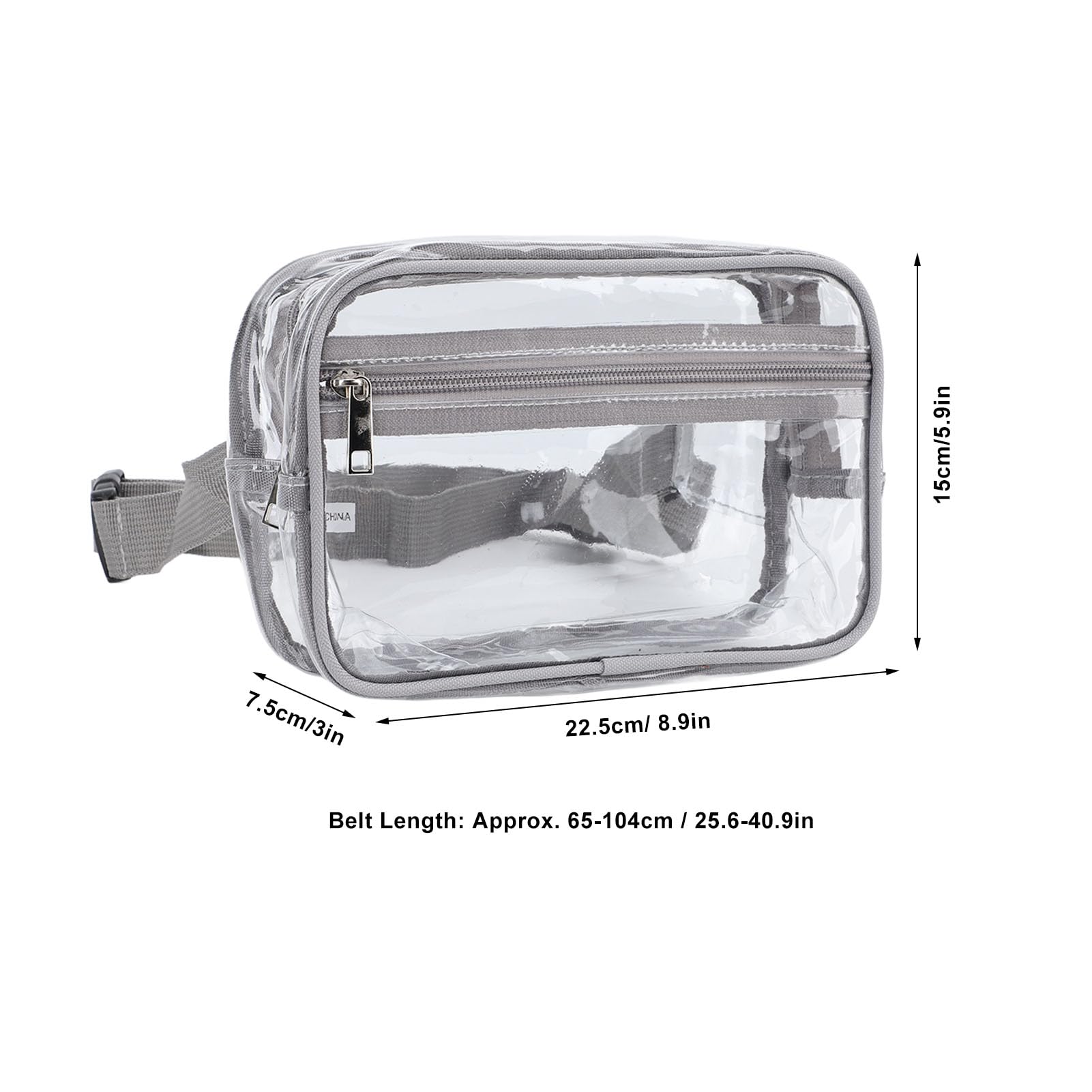 Bandolera Transparente PVC Impermeable Riñonera para Viajes Deporte