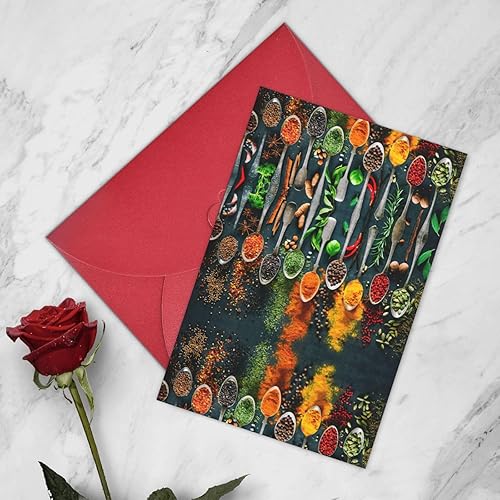 Miniatura 9 de WURTON Tarjetas de felicitación con estampado de especias de 4 x 6 pulgadas, tarjetas en blanco, tarjetas de notas, cumpleaños, boda, fiesta,