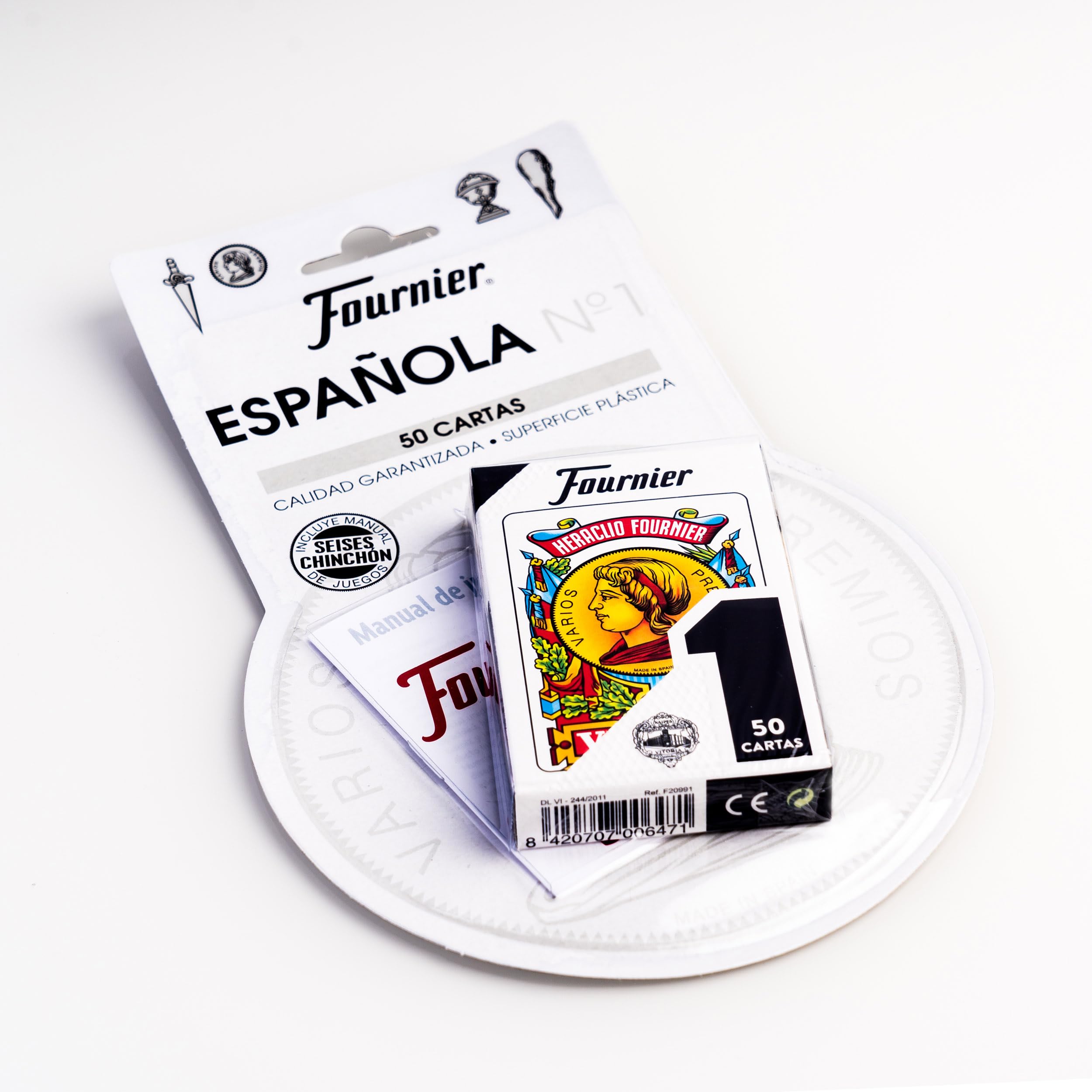 Fournier-Nº1-50 Baraja de Cartas Española + Reglamento Seises y Chinchón Multicolor (F24787 , color/modelo surtido
