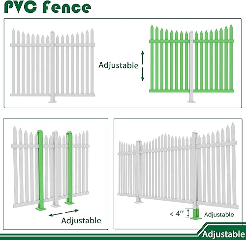Miniatura 4 de Valla de vinilo para exteriores (1 juego), paneles de valla de jardín de 84 pulgadas de ancho x 36 pulgadas de alto, pantalla de privacidad de PVC