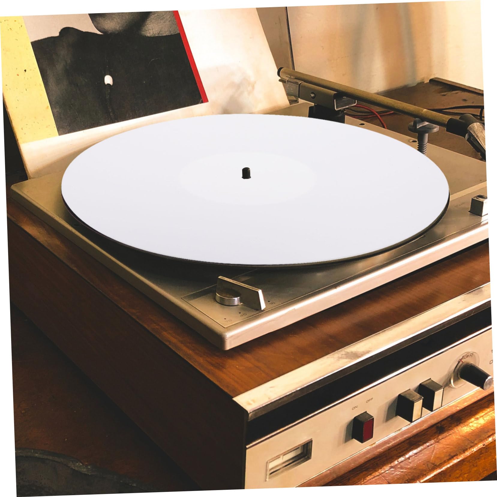 Homoyoyo 1pezzi Tappetino Protettivo per Dischi in Vinile Bianco Accessorio per Giradischi Riduce Vibrazioni e Urti Aumenta Aderenza