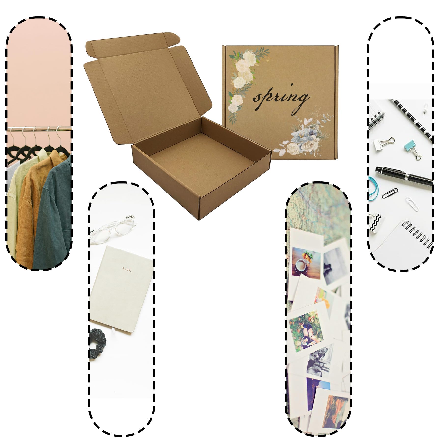 Juego de 25 cajas de envío de 9 x 9 x 2 pulgadas, caja de cartón corrugado marrón para embalaje, mudanza y almacenamiento de pequeñas empresas, embalaje de comercio electrónico (9 x 9 x 2 pulgadas)