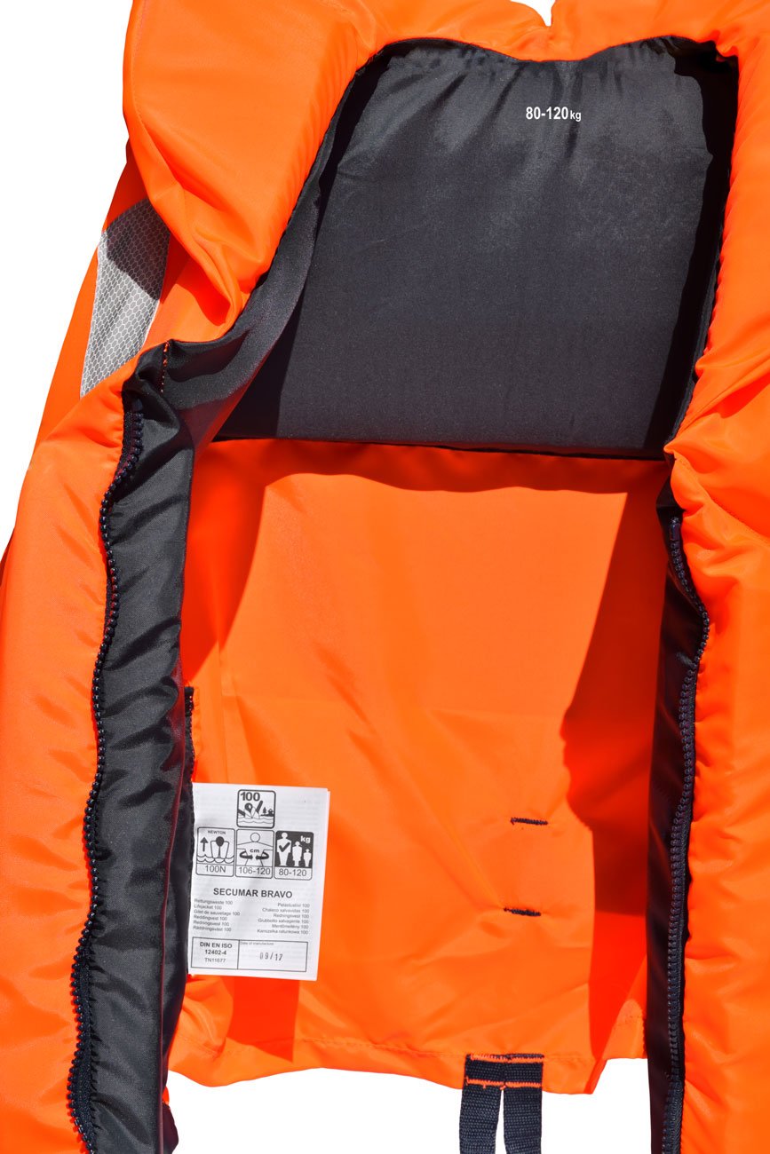 Secumar - Chaleco Salvavidas para Niños, Naranja, Unisex, Clip, Ergonómico