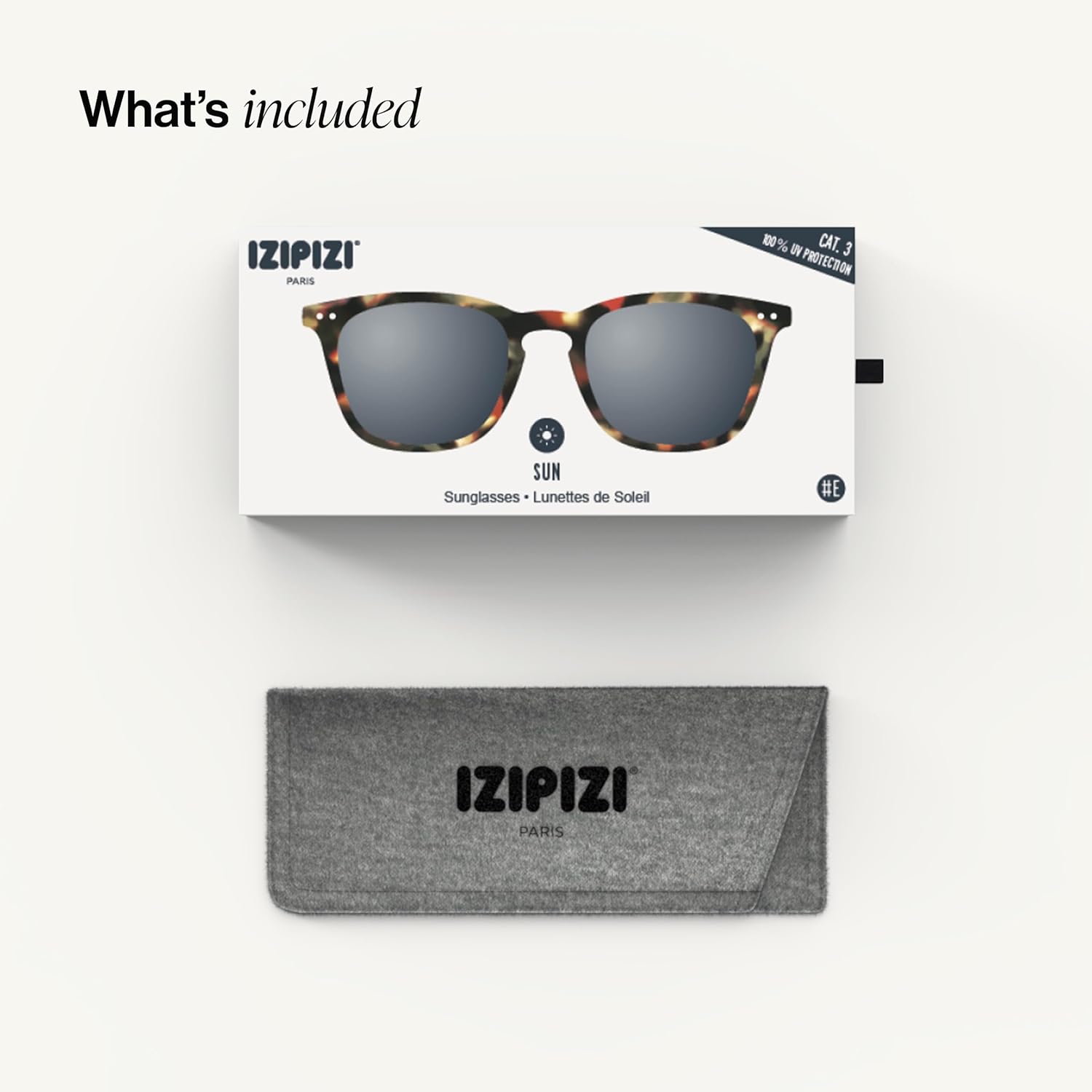 IZIPIZI SUN #E Sunglasses Men & Women – Pantos with Biobased Frame, Anti-Scratch Grey Lenses, 100% UV Category 3 Protection