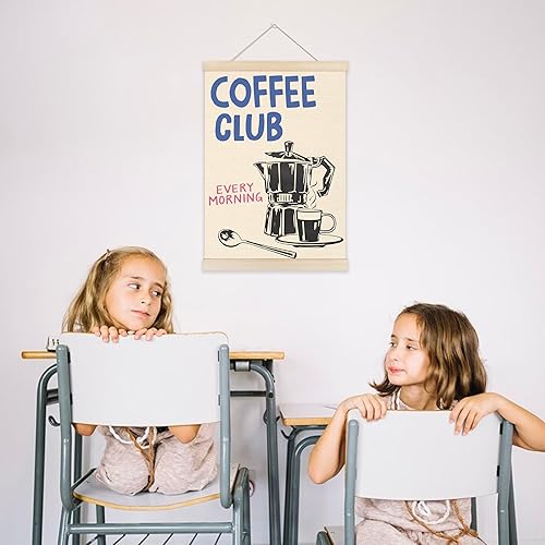 Miniatura 4 de Welshower Coffee Club Every Morning - Marco para colgar pósteres, máquina de café retro, impresiones artísticas de pared para el hogar, cocina,