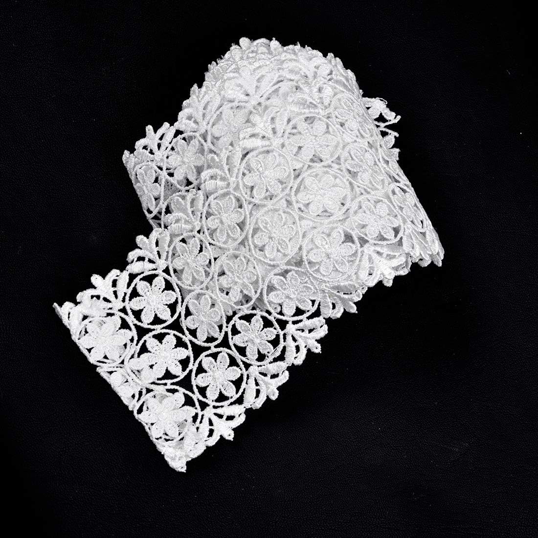 Crochet Lace 5 inches Wide for Frocks, Dresses, Curtains, Decoration (White, 5 Meters)