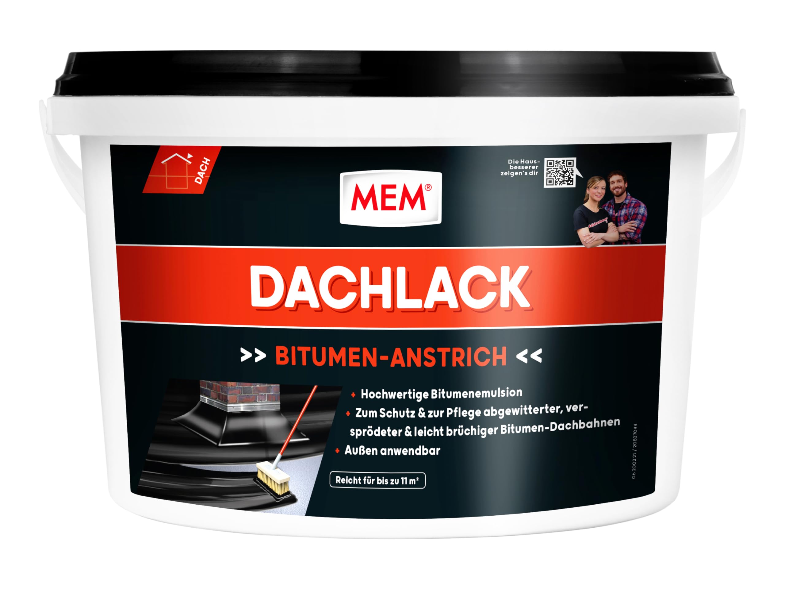 MEM Dachlack – Dachfarbe – lösemittelfrei, 5 Ltr, Schwarz