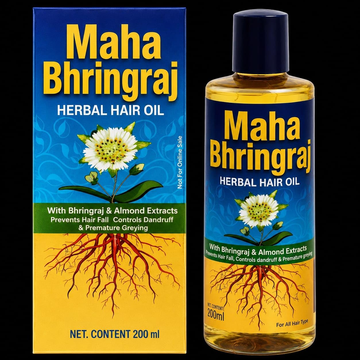 ON&ONe Maha Bhringraj Hair Oil, 200ml | Ayurvedic Formula | Reduces Hair Fall, Strengthens Roots, Supports Hair Growth | All Hair Types-image-26