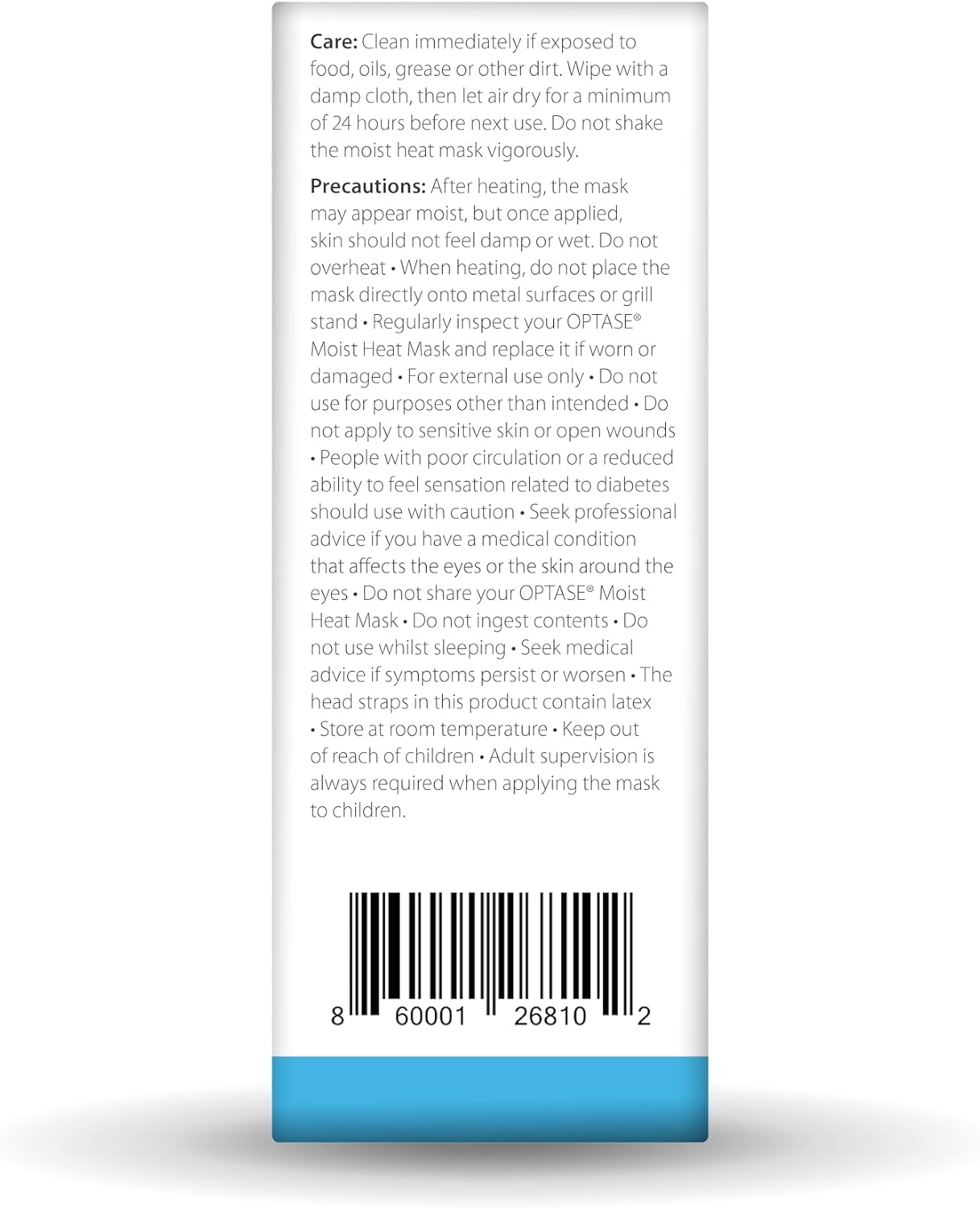 OPTASE® Moist Heat Mask, 1 Count | Heated Eye Mask with HydroBead Technology - Consistent Heat Up to 10 Minutes - Soft Cotton Cover - Adjustable Strap