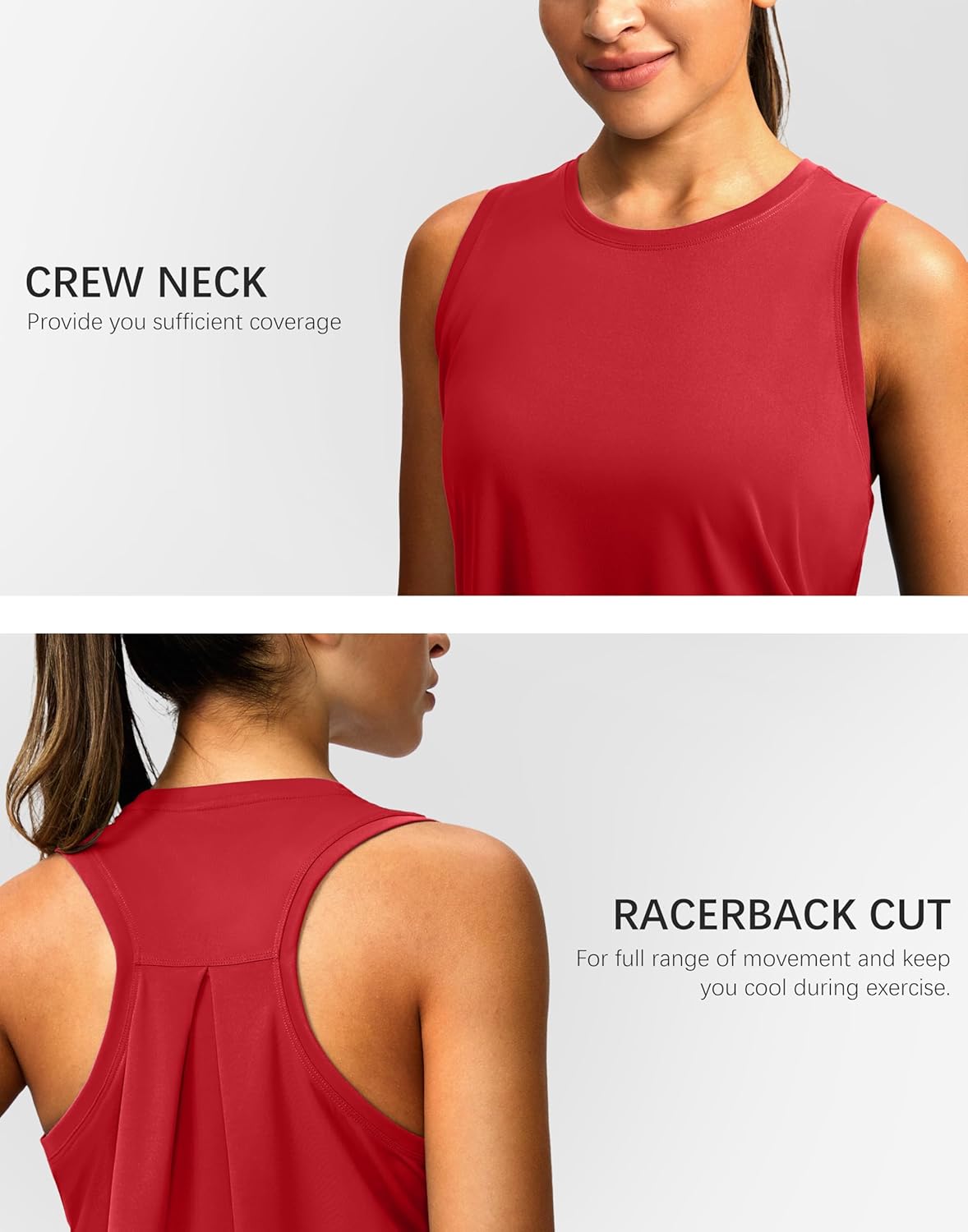 Women's Workout Tops Racerback Athletic Tank Tops Sleeveless Loose Fit Yoga Running Gym Shirts for Women - Image 5