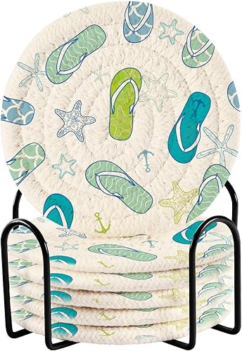 Juego de 6 posavasos absorbentes con soporte para protección de mesa, posavasos para mesa de café, posavasos para mesa