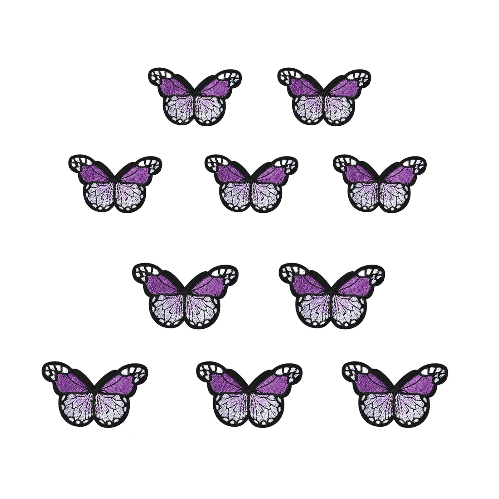 Buxuaaaa Of 10 Butterfly Iron on Patches Applique Butterfly Iron Sew on Patches Clothing for Clothes Bags Tshirt Hat Sew on