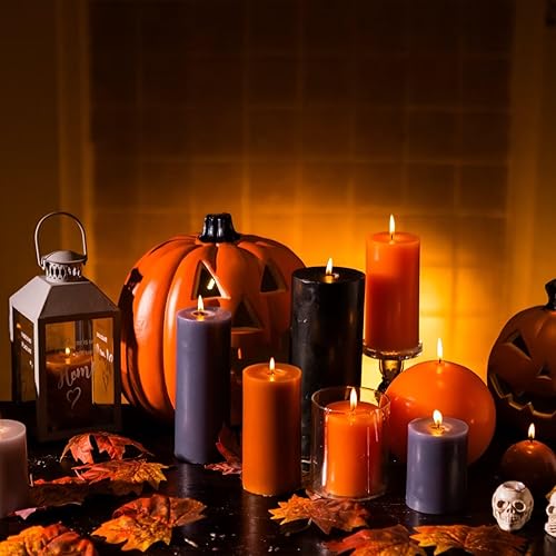 Miniatura 242 de MOZEAL Velas de pilar extra grandes de color borgoña de 4" x 10" (juego de 2), sin perfume, sin goteo, sin humo, de larga combustión limpia, velas