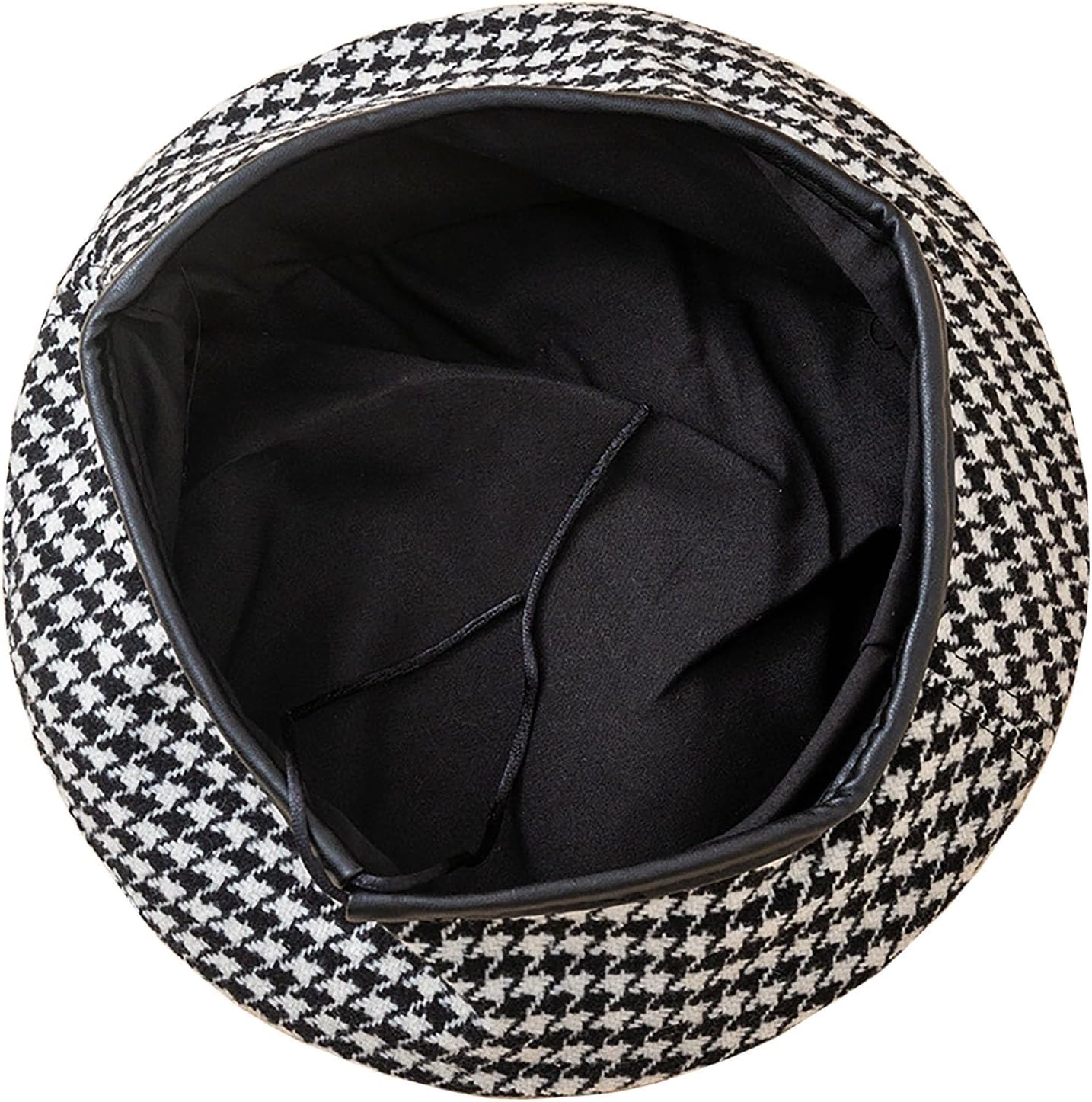 Women's Berets: Black Houndstooth Red Beret Hats for Women Fall Winter Fashion Outfit - Image 5