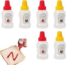 Mini Sauce Bottle, 6 x 25 ml for Ketchup and Honey Leak-Proof Containers for Dressing, Portable Condiment Dispenser for Children's Lunch Boxes, Picnics and Travel