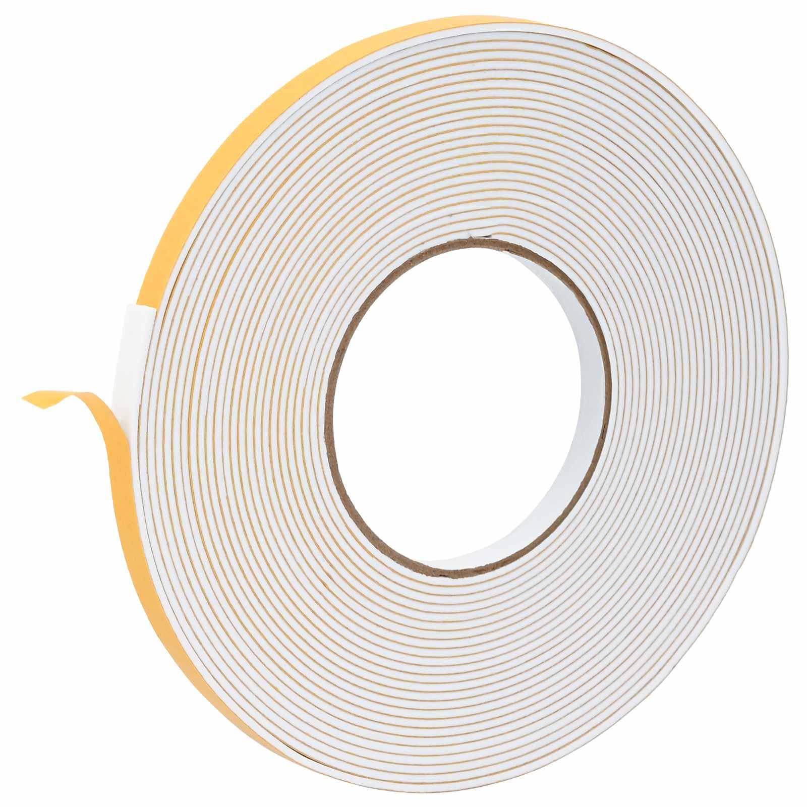 vidaXL Self-Adhesive Foam Tape, White, 10 mm x 10 m, CR Foam, Tape, Round, CR Foam, Moisture Protection, Efficient, Universal, Insulating