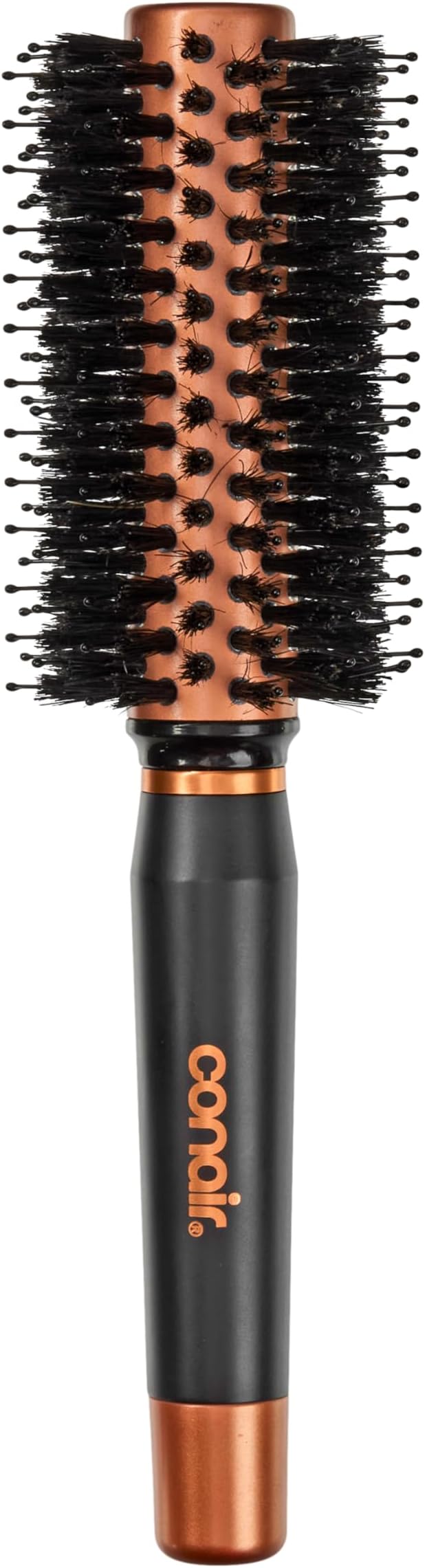 Conair Quick Dry Copper Round Hair Brush for Blow Drying, Blow Out Styler Hairbrush for Voluminous Looks, Nylon & Boar Bristles Help Dry & Style Hair Fast Without Snagging or Pulling, Handle May Vary