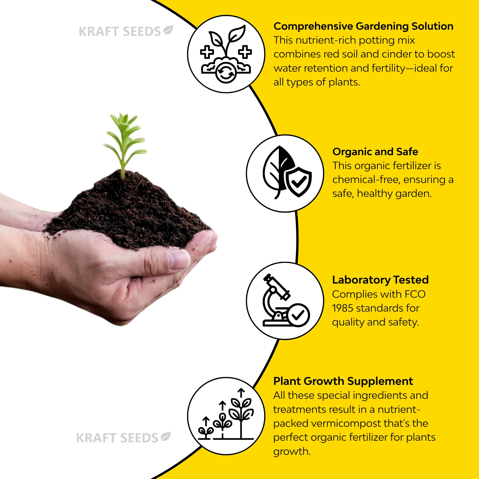 Kraft Seeds by 10CLUB Organic Potting Garden Soil Mix for Plants Home Garden 5 Kg - Image 8 thumbnail