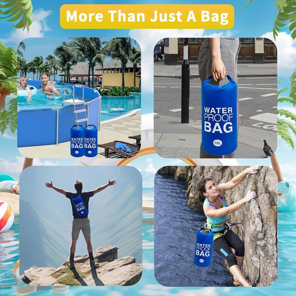 Lot de 2 poids pour escaliers de piscine surélevés, sacs imperméables pour marches de piscine 10 L x 2 pièces Bleu