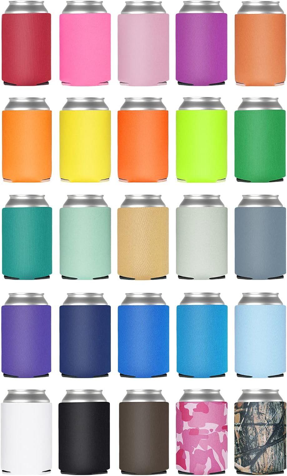 50 Pack Beer Can Coolers Sleeves, Soft Insulated Reusable