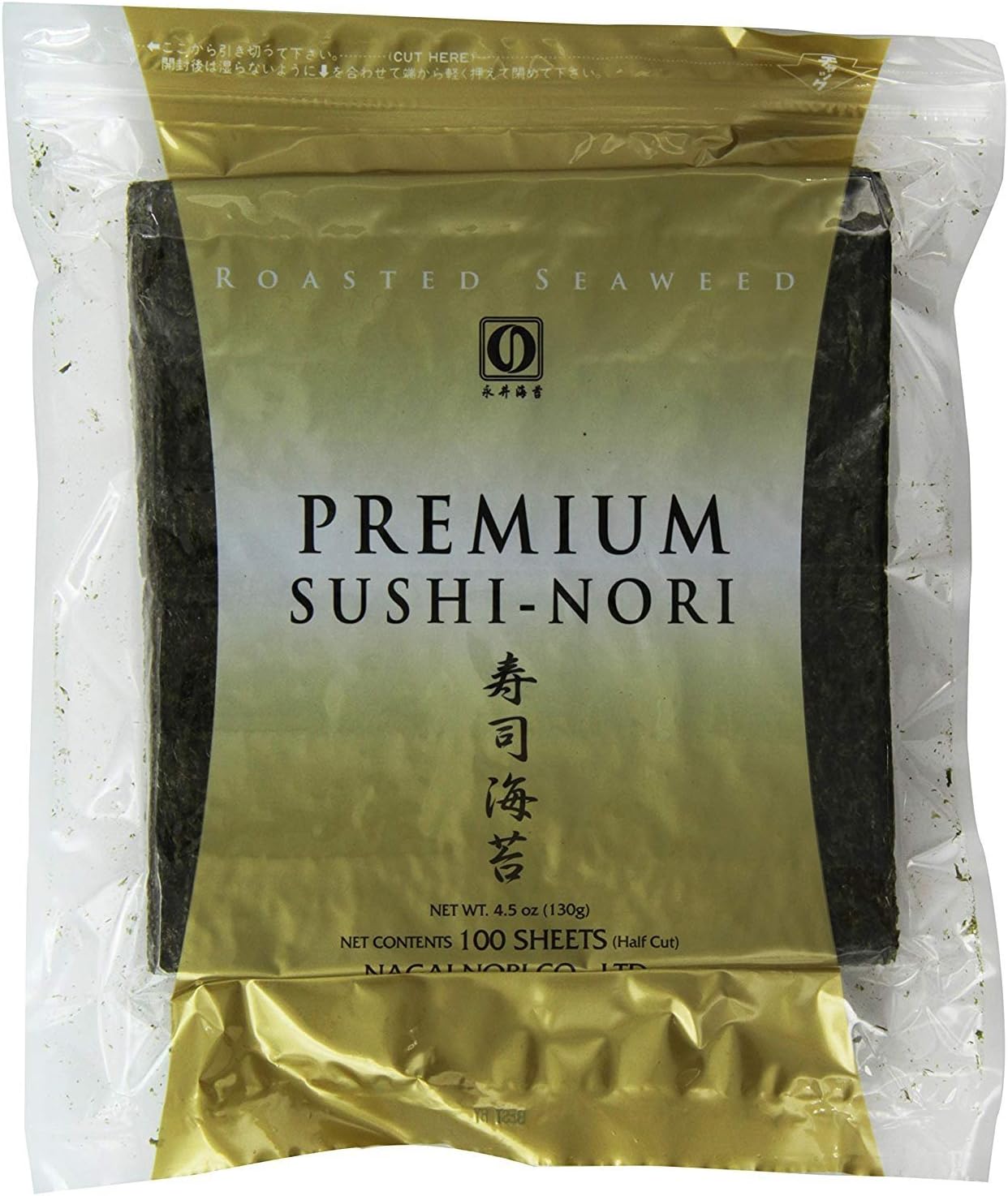 Nagai Premium Sushi Nori, Half Sheets, 100 Count