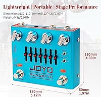Vista 7 de JOYO Pedales de Guitarra Bajo Simulador de Amplificador Overdrive Pedal de Efecto con Ecualizador Gráfico de 6 Bandas e Interruptor de Reducción