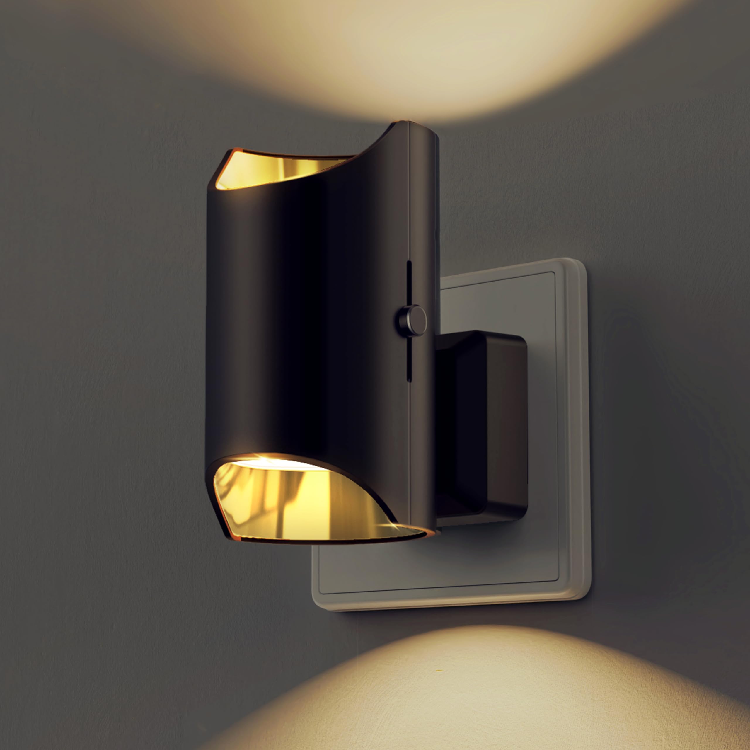LOHAS-LED Luce notturna con sensore crepuscolare, luminosità regolabile 0–100 lm, luce notturna a LED in stile candela con base effetto legno, per camera da letto, cucina, bagno, confezione da 2